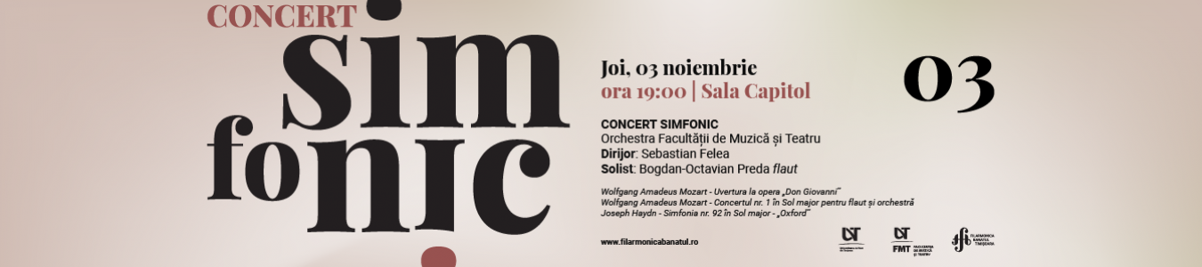 Concert simfonic | Orchestra Facultatii de Muzica si Teatru Timisoara