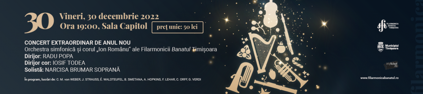 Concert de Anul Nou | Invitata NARCISA BRUMAR – soprana,  CRISTIAN BALASESCU – tenor
