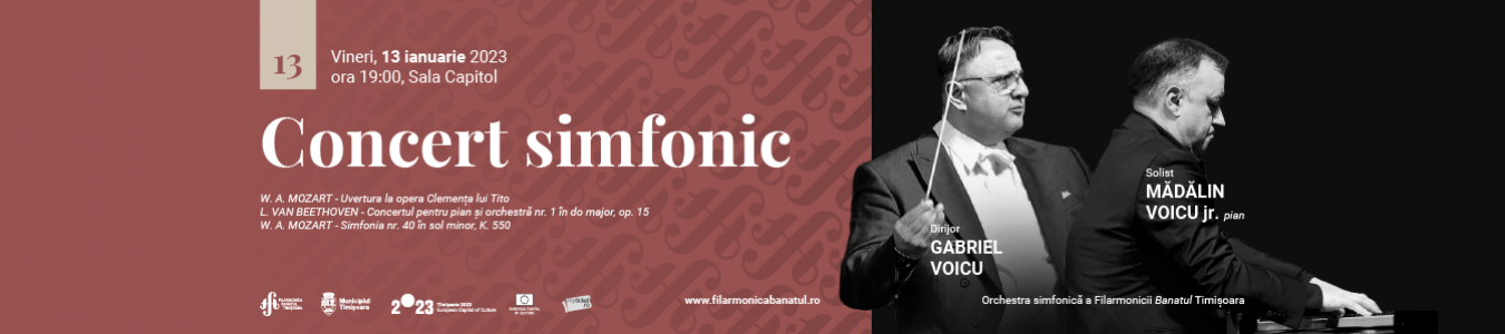 Concert simfonic | Dirijor: GABRIEL VOICU (Germania), solist: MADALIN VOICU jr. – pian