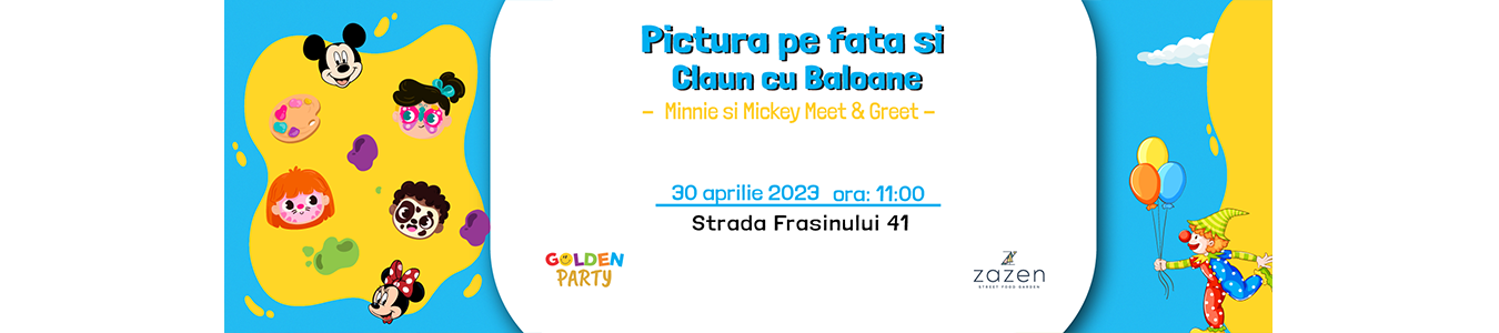 Pictura pe fata si Claun cu Baloane | Minnie si Mickey Meet & Greet