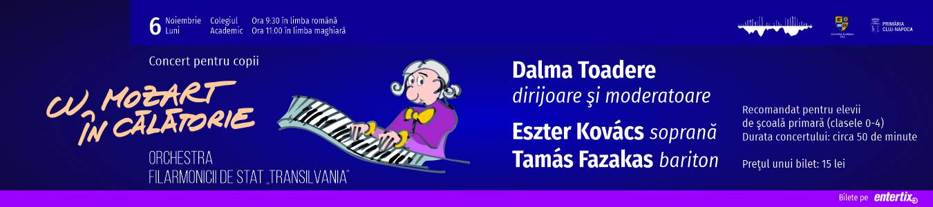 Concert pentru copii – Cu Mozart în calatorie (concert în limba romana)