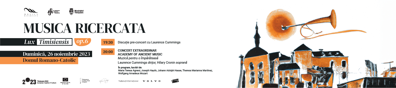 CONCERT EXTRAORDINAR Muzica pentru o imparateasa | ACADEMY OF ANCIENT MUSIC | Dirijor: LAURENCE CUMMINGS, solista: HILARY CRONIN - soprana