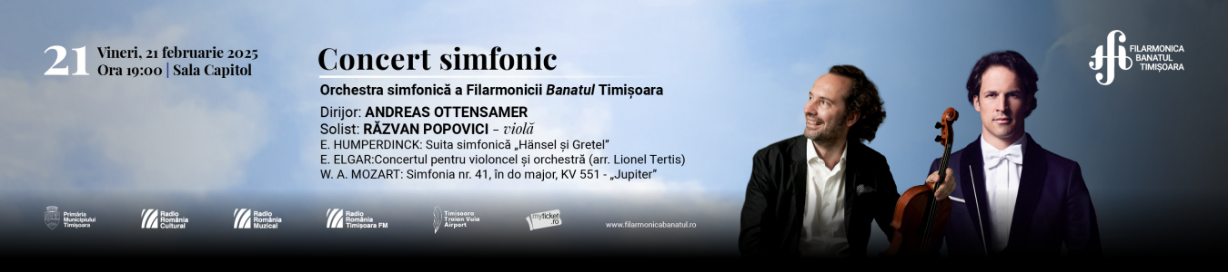 Concert simfonic | Dirijor: ANDREAS OTTENSAMER, solist: RAZVAN POPOVICI – viola