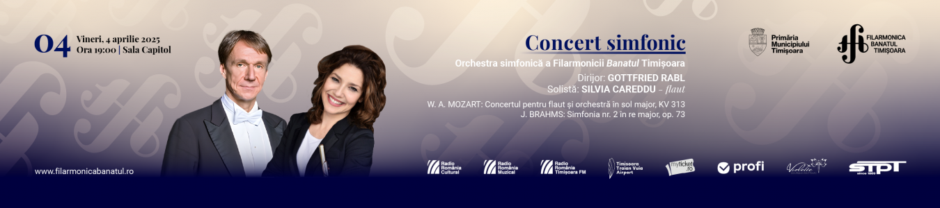 Concert simfonic | Dirijor: GOTTFRIED RABL, solista: SILVIA CAREDDU – flaut