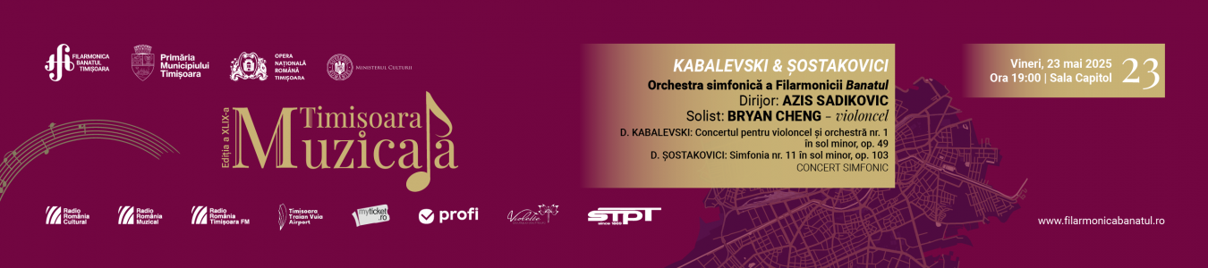 Concert simfonic | Dirijor: AZIS SADIKOVIC, solist: BRYAN CHENG – violoncel