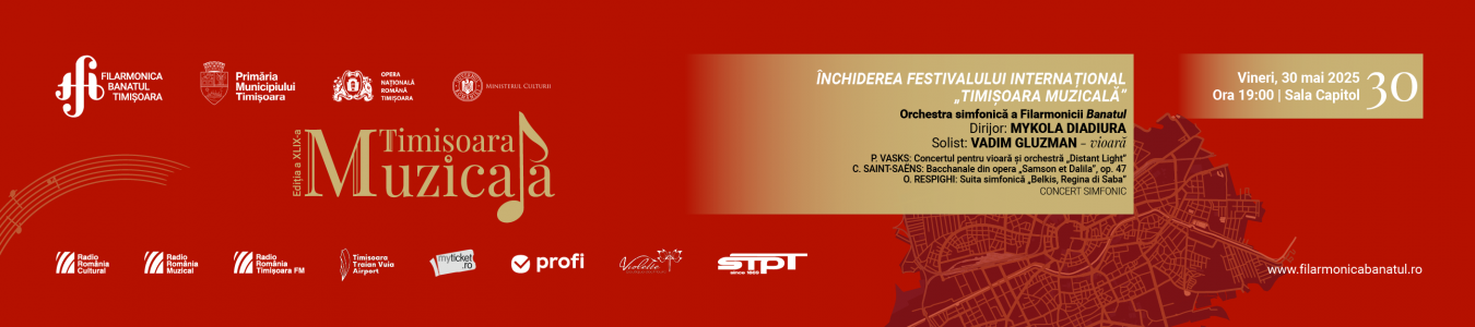 Concert simfonic de inchidere|Dirijor: Mykola Diadiura, solist: Vadim Gluzman - vioara