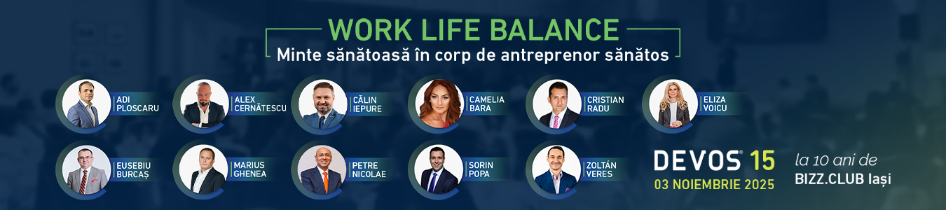 DEVOS 15 - Premium Business Networking Event, tema:WORK LIFE BALANCE - Minte sănătoasă în corp de antreprenor sănătos