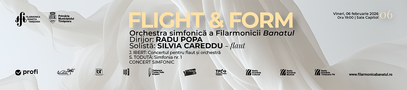 FLIGHT & FORM | Orchestra simfonică a Filarmonicii Banatul | Dirijor: Radu Popa | Solistă: Silvia Careddu – flaut