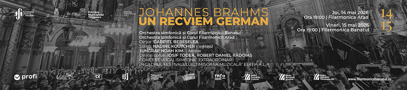 THE LIGHT BEYOND | Orchestra simfonică și Corul Filarmonicii Banatul, Orchestra și Corul Filarmonicii Arad | Dirijor: Gabriel Bebeșelea | Soliști: Nadine Koutcher– soprană, Jungrae Noah Kim – bariton